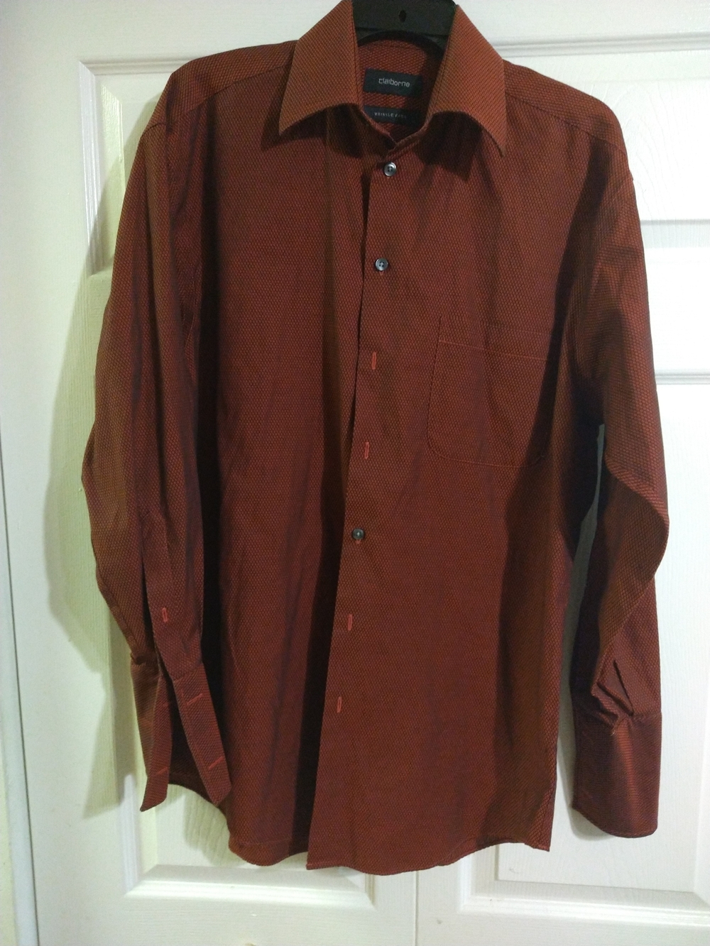 Claiborne Men's Long-Sleeve Dress Shirt - Rust/Burgundy